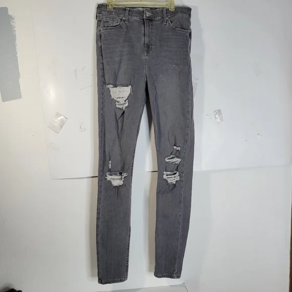 Womans Top Shop Moto Tall Jeans 30 x 36 Gray Jamie Skinny - Picture 2 of 11
